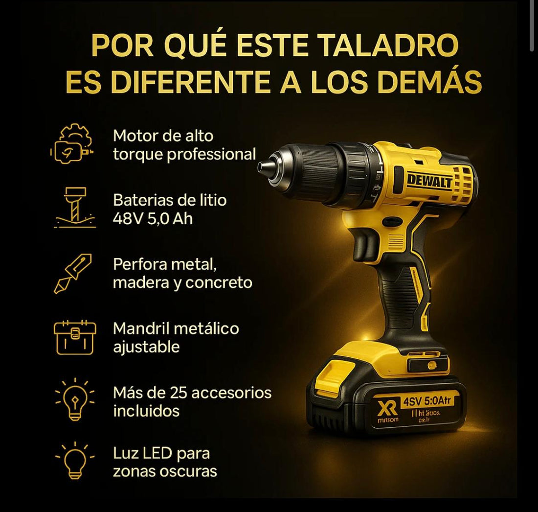 💪 Taladro DeWalt – Más Fuerza, Más Control, Más Resultados ⚡